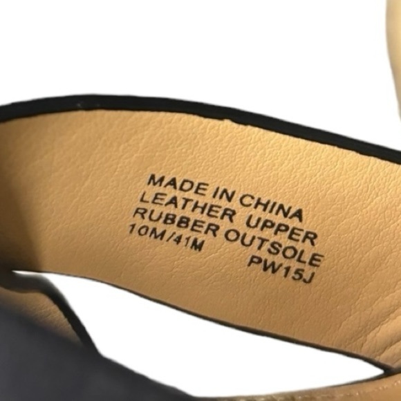 Michael Kors Black Leather Wedge Espadrille Sandals Size 10 Open Toe Ankle Strap - Picture 7 of 11